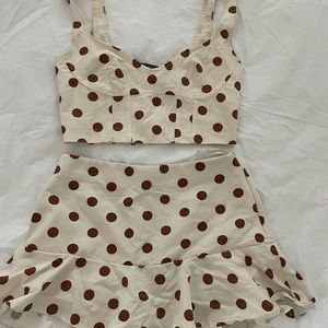 Zara polka dot corset tank and skirt set